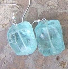 ROUGH AQUA QUARTZ EARRINGS