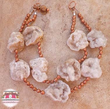 White Multi Geode Necklace