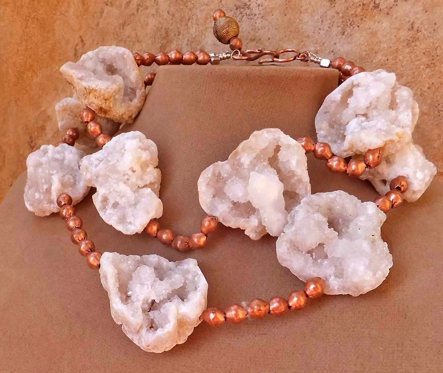 White Multi Geode Necklace