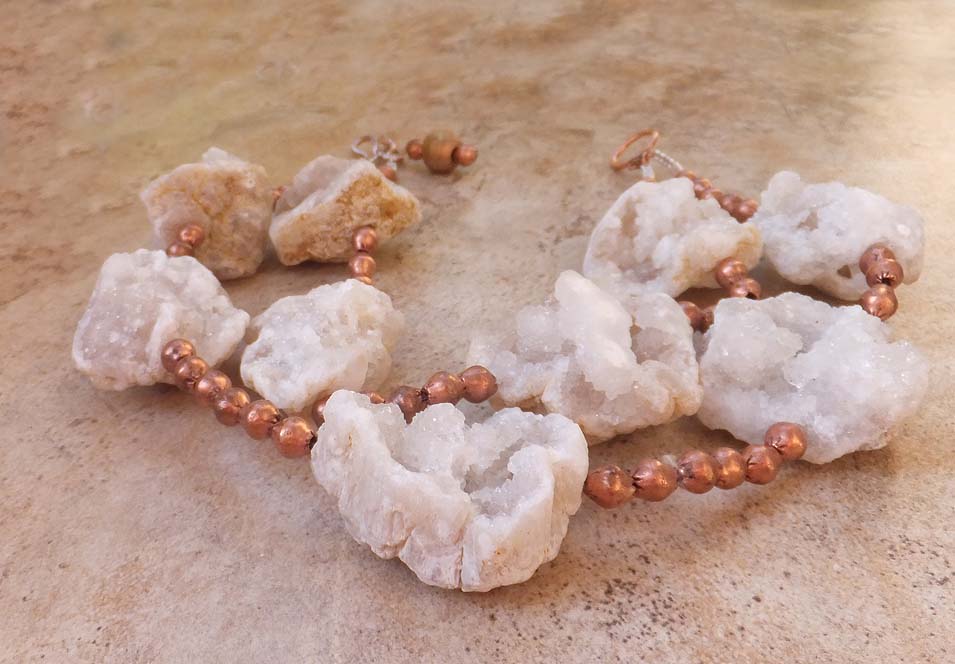 White Multi Geode Necklace