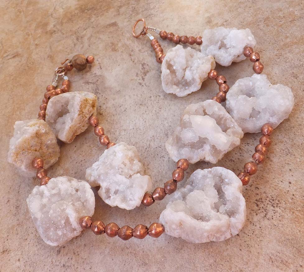 White Multi Geode Necklace