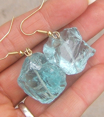 Aqua Quartz Earrings