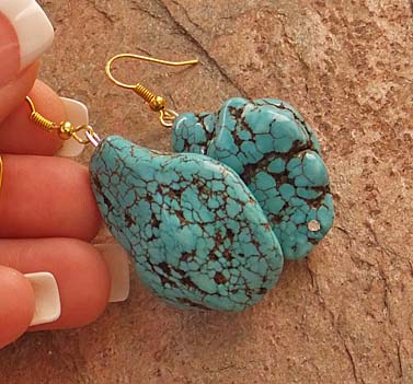 Turquoise Nugget Earrings