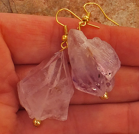 AMETHYST ICY STONE EARRINGS