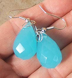 TURQUOISE QUARTZ FACETED EARRINGS